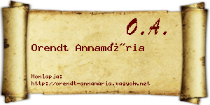 Orendt Annamária névjegykártya